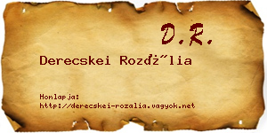 Derecskei Rozália névjegykártya